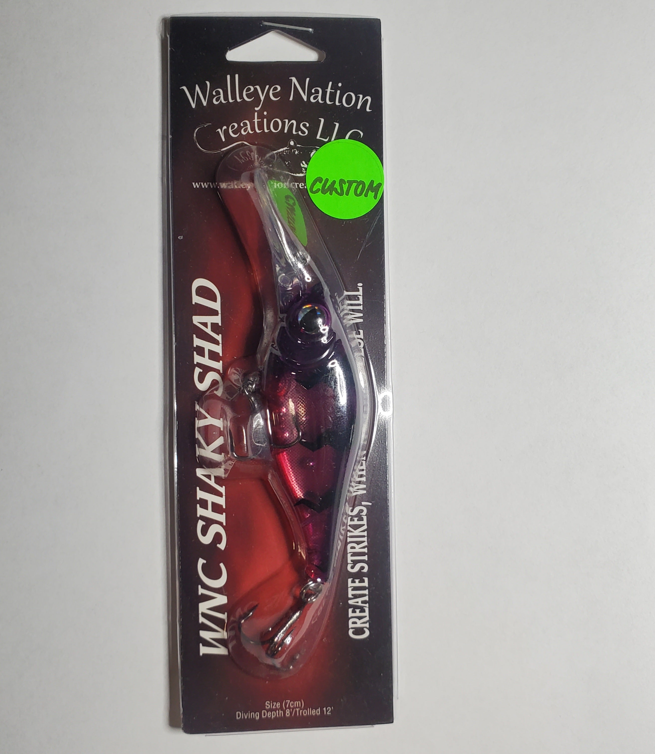Walleye Nation Creations Naked Purple Perch Shaky Shad