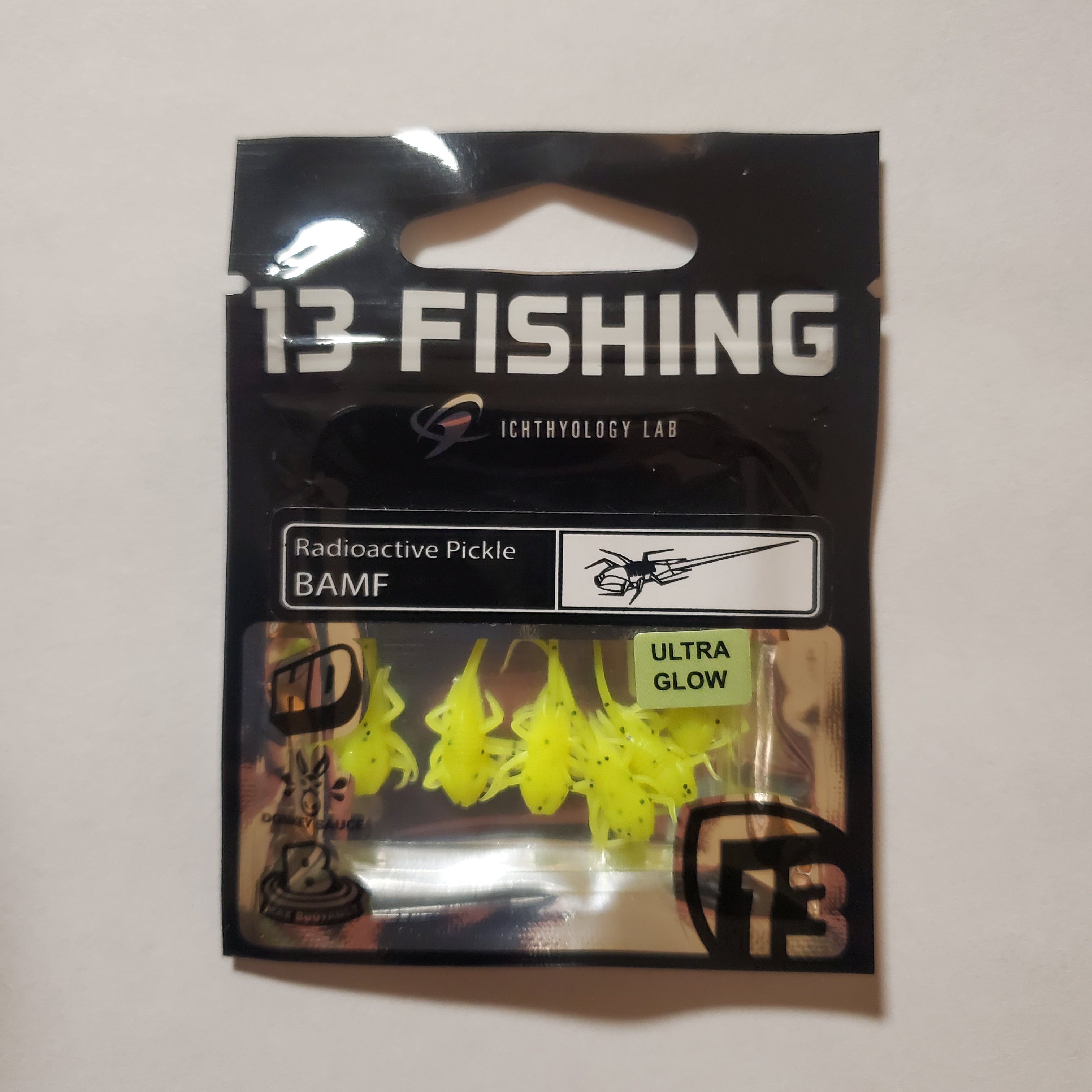 13 Fishing BAMF Radioactive Pickle Finesse Panfish Plastic