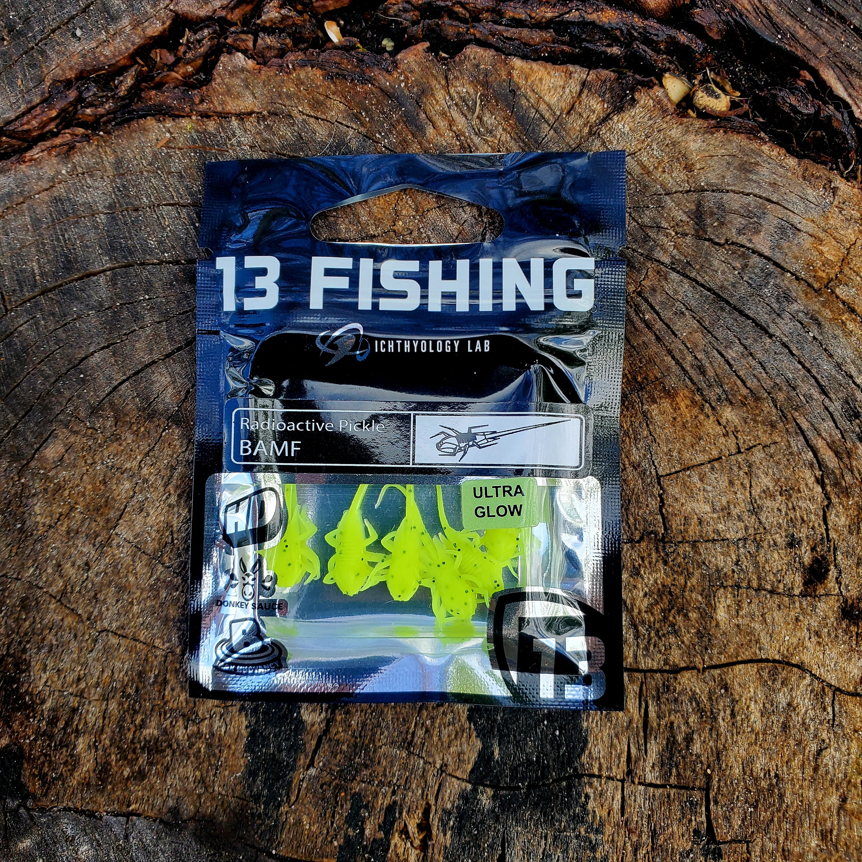 13 Fishing BAMF Radioactive Pickle Finesse Panfish Plastic