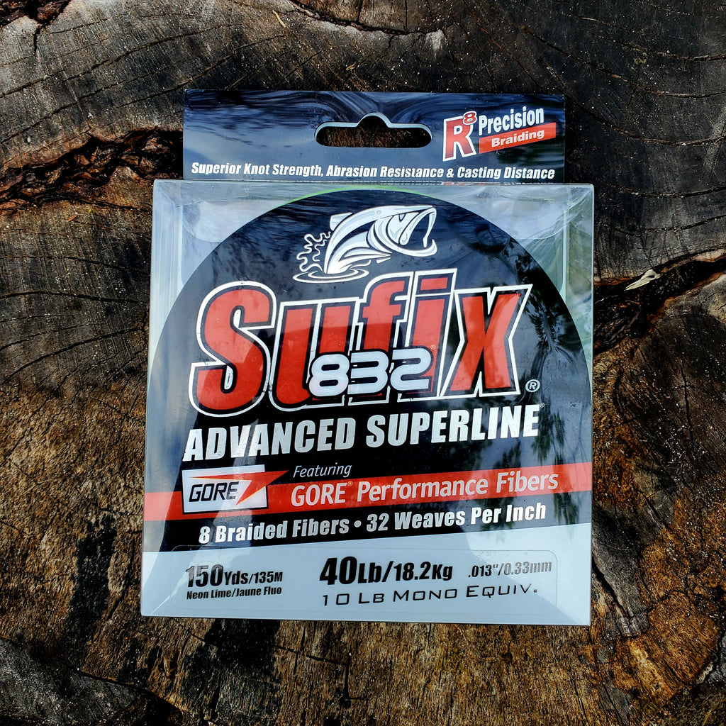 Sufix 832 Advanced Superline 40ib test 150yds Neon Lime