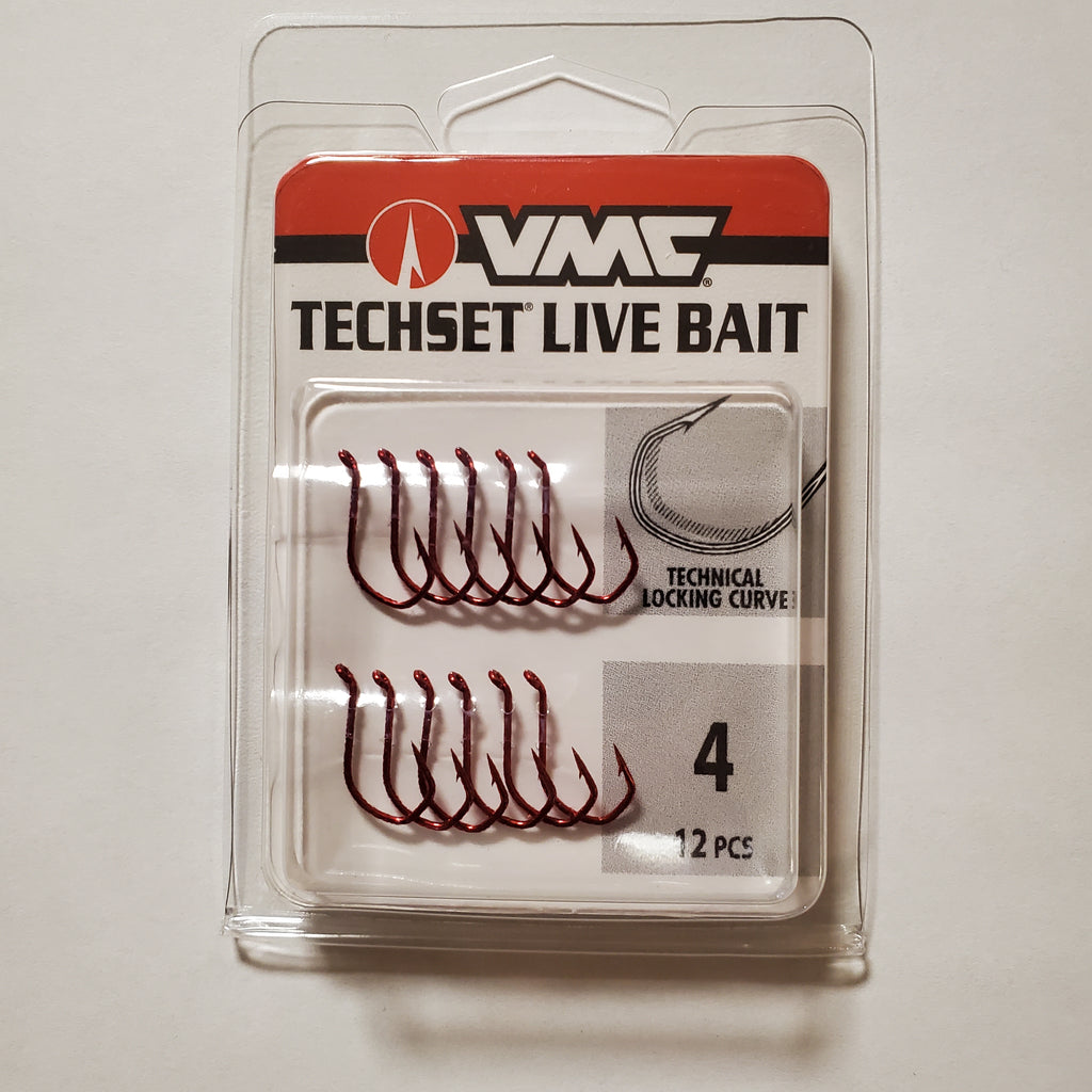 Vmc Techset Live Bait Hooks Red QTY: 12 Size 4