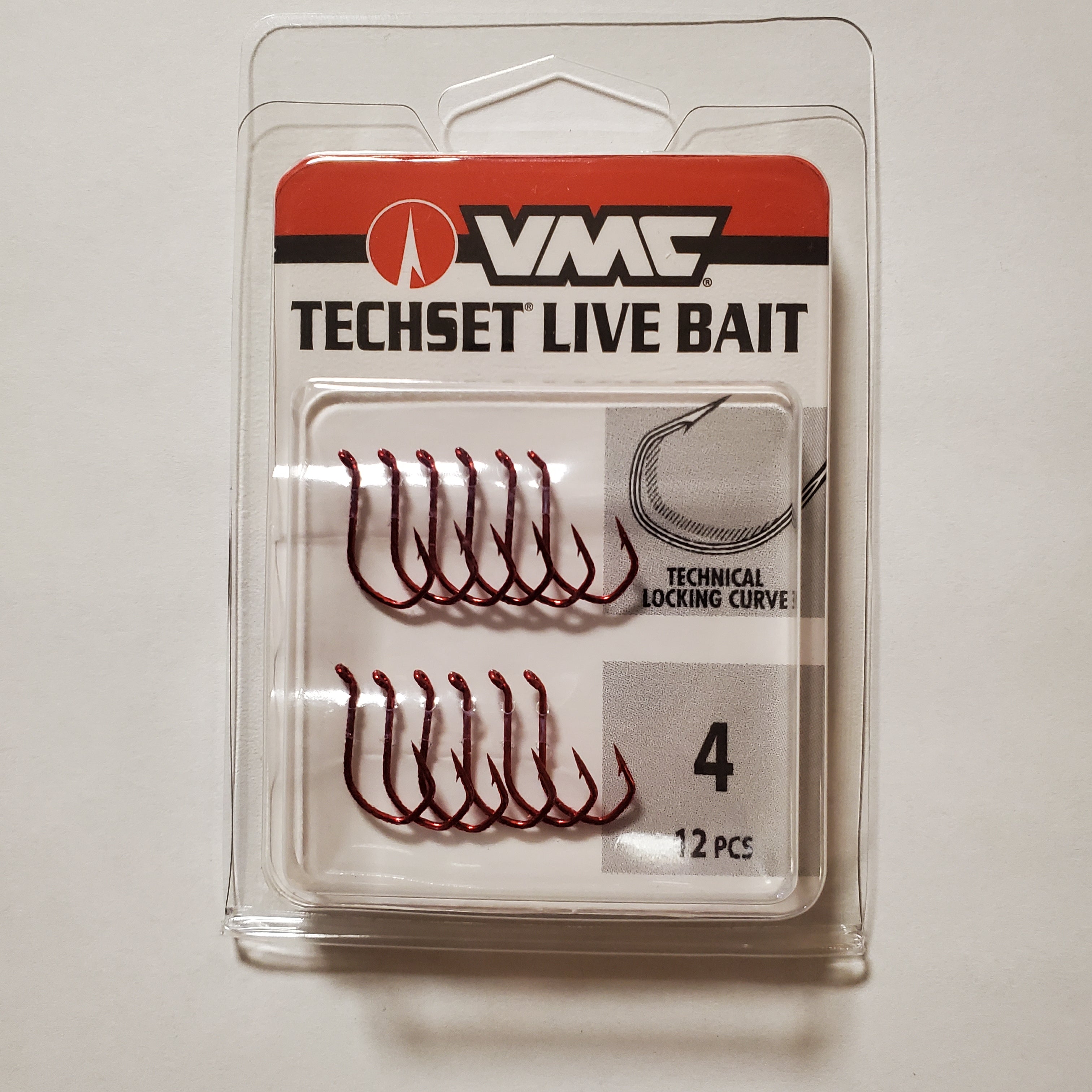 Vmc Techset Live Bait Hooks Red QTY: 12 Size 4