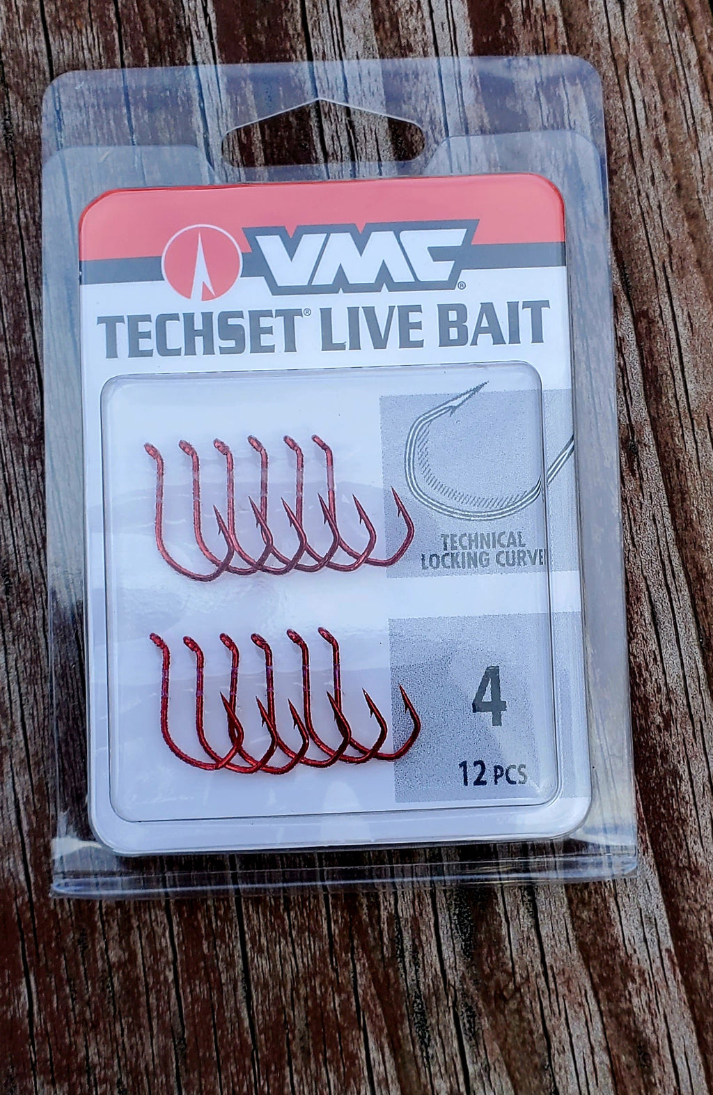 Vmc Techset Live Bait Hooks Red QTY: 12 Size 4