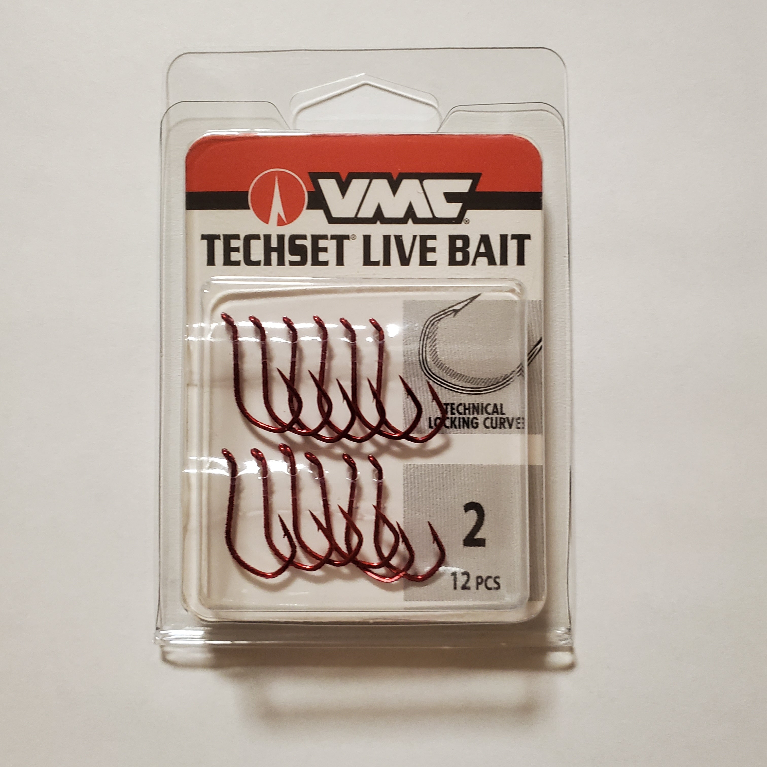 Vmc Techset Live Bait Hooks Red QTY: 12 Size 2
