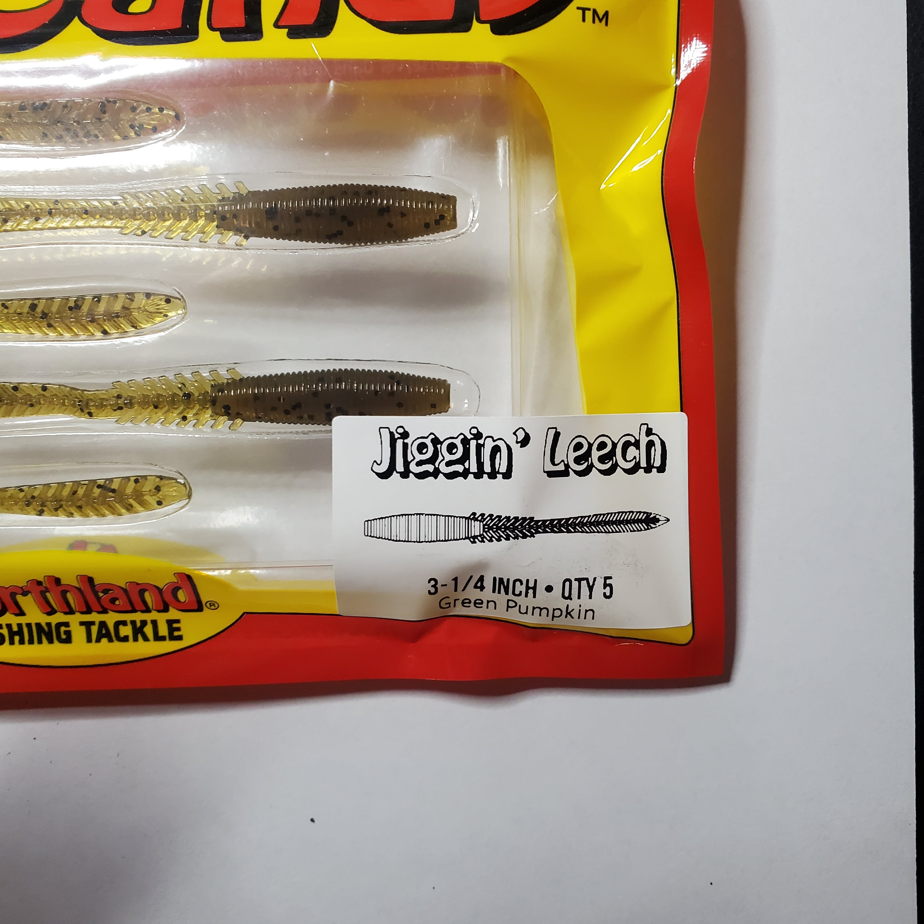 Northland Eye-Candy Jiggin Leech 3 1/4" Green Pumpkin