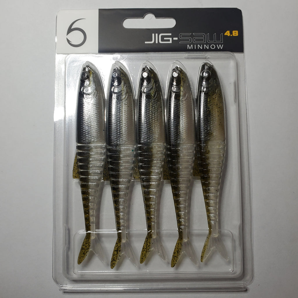 6th Sense JigSaw Minnow Green Pumpkin Pearl(Shad)