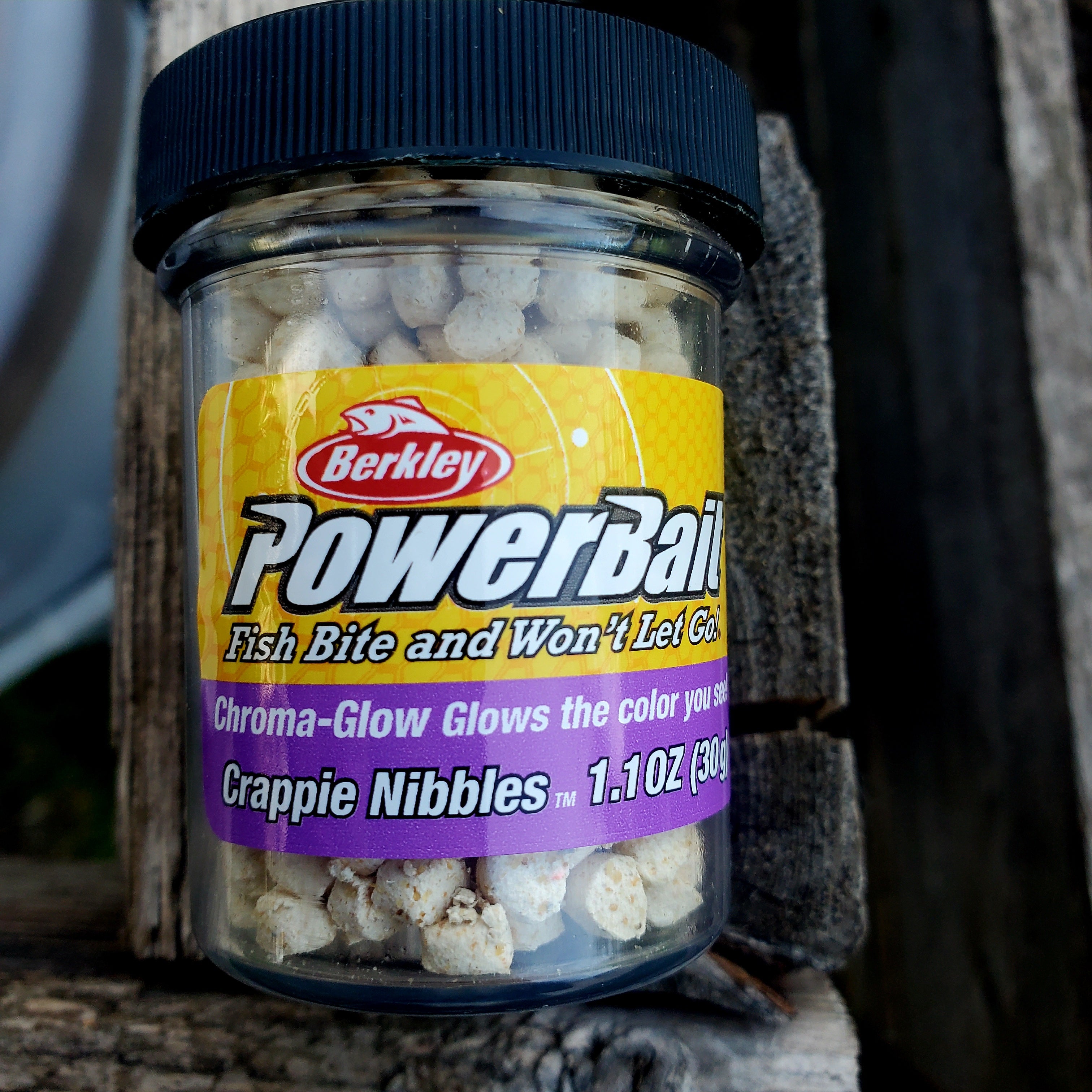Berkley PowerBait Chroma-Glow Crappie Nibbles Glow White