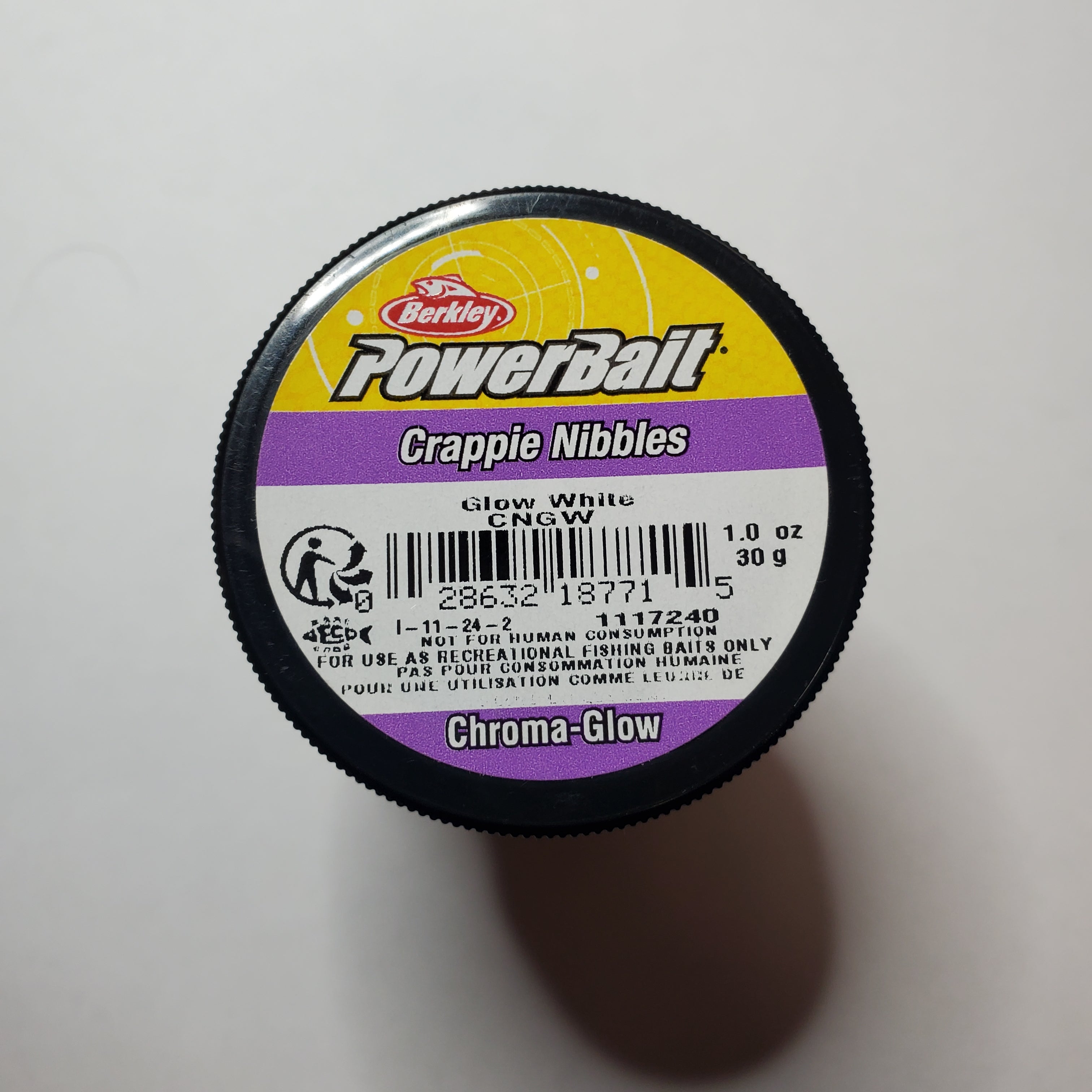 Berkley PowerBait Chroma-Glow Crappie Nibbles Glow White
