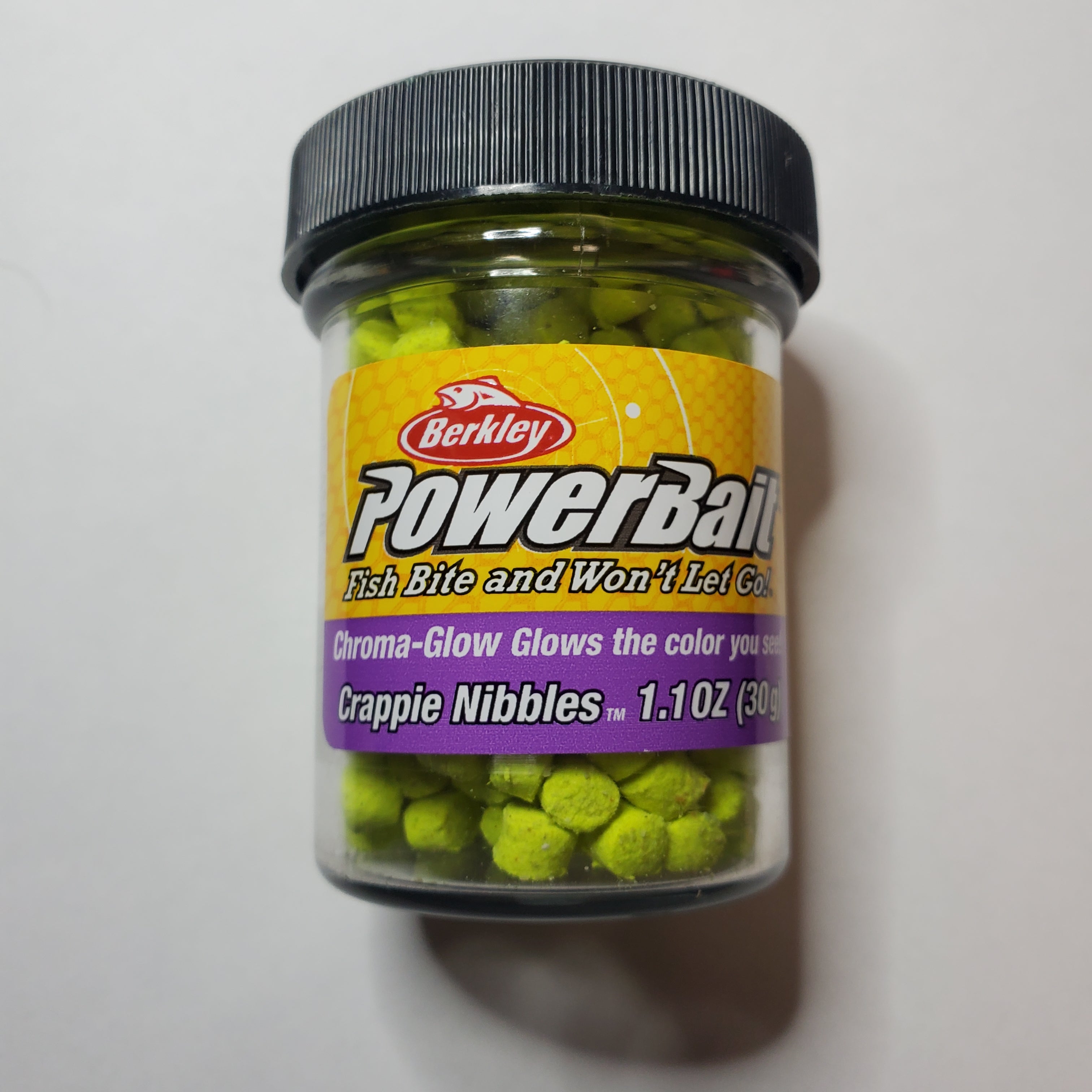 Berkley PowerBait Chroma-Glow Crappie Nibbles Glow Chartreuse