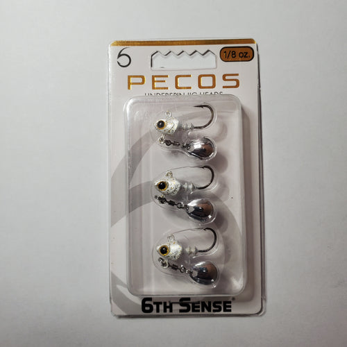 6th Sense Pecos Underspin Jig Head Platinum White 1/8oz